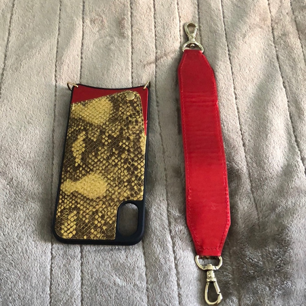 Bandolier snake skin case red metallic, I phone X, 10